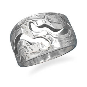 Oxidized Cut Out Design Ring