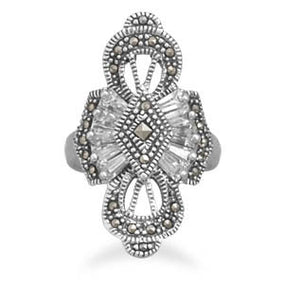 Marcasite and CZ Ring