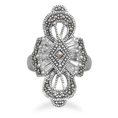 Marcasite and CZ Ring