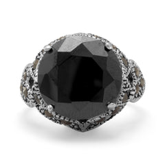Black CZ and Marcasite Ring