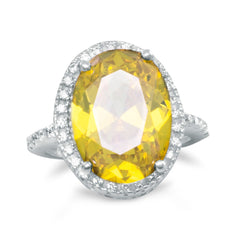 Yellow and Clear CZ Ring