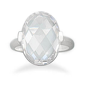 Faceted Clear CZ Ring