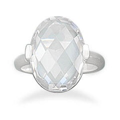 Faceted Clear CZ Ring