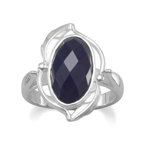 Oval Rough-Cut Sapphire Ring