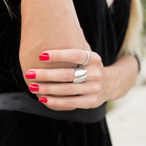 Hammered Open Design Ring