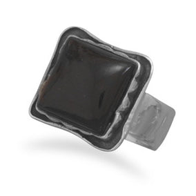 Oxidized Black Onyx Ring