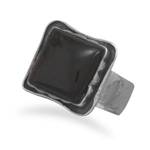 Oxidized Black Onyx Ring