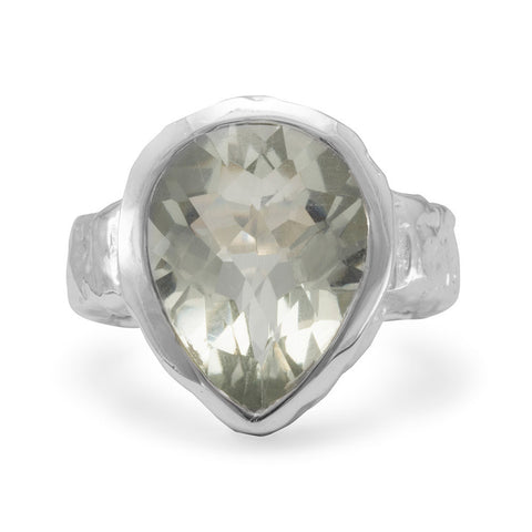 Oxidized Green Amethyst Ring