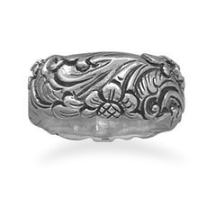 Oxidized Floral Design Ring