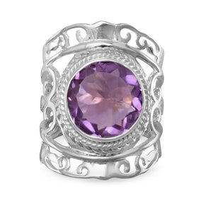 Ornate Amethyst Ring