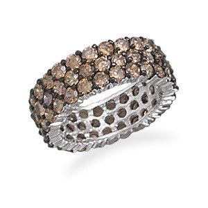 Rhodium Plated Chocolate CZ Ring