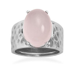 Oval Rose Quartz Ring