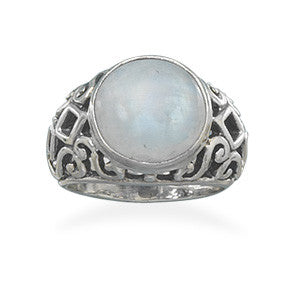 Oxidized Moonstone Ring