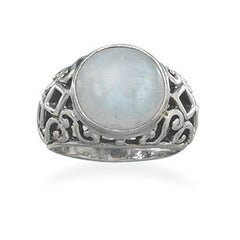 Oxidized Moonstone Ring