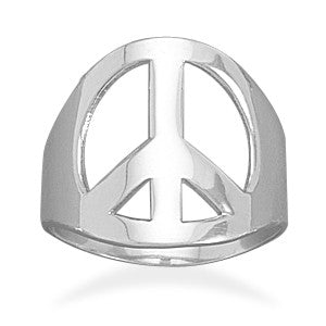 Polished Peace Sign Ring