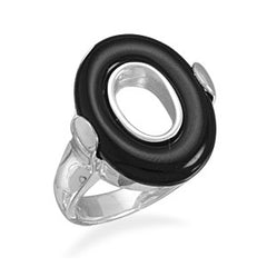 Oval Black Onyx Ring