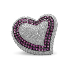 Rhodium Plated CZ Heart Ring