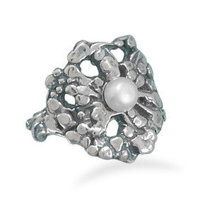 Ornate Cultured Freshwater Pearl Ring
