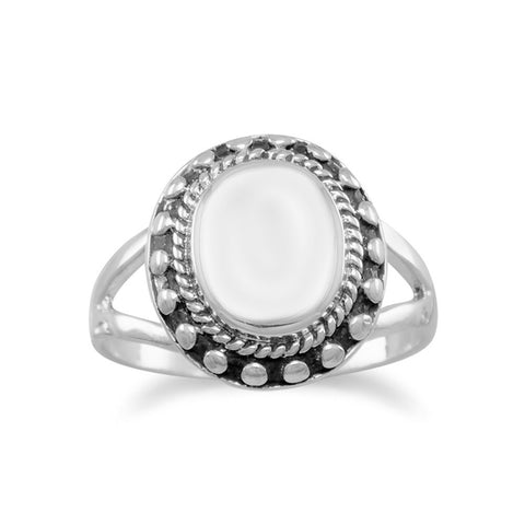 Oval  Ring with Bead Edge