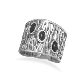 Oxidized Black Onyx Ring