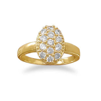 14 Karat Gold Plated CZ Ring