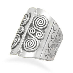 Coil Design Ring with Open Top Design