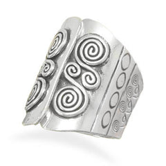 Coil Design Ring with Open Top Design