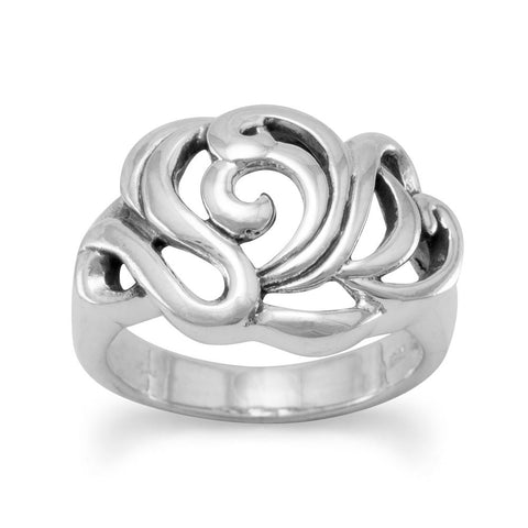 Oxidized Scroll Design Ring