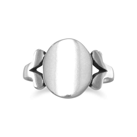 Polished Oval ID "V" Band Ring