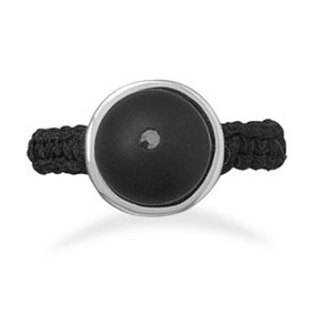 Macrame and Black Onyx Ring