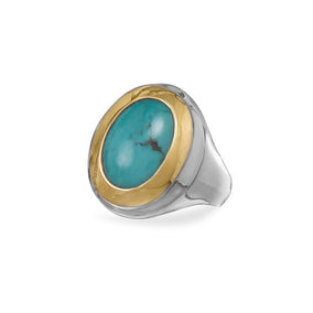 Two Tone Reconstituted Turquoise Ring