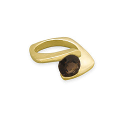 14 Karat Gold Plated Smoky Quartz Ring