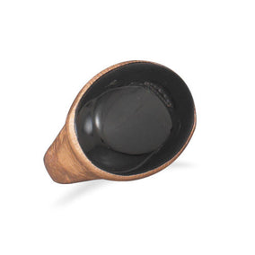 14 Karat Rose Gold Plated Black Onyx Ring