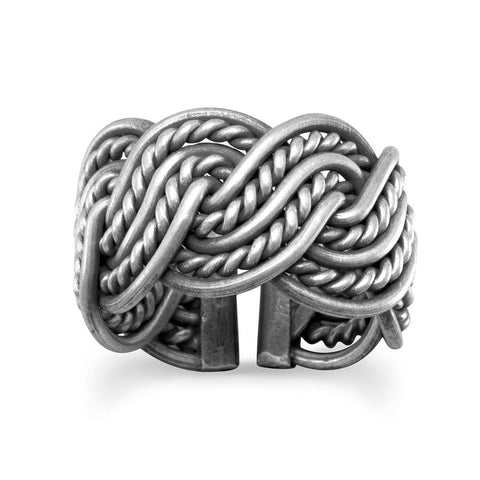 Oxidized Weave Design Ring