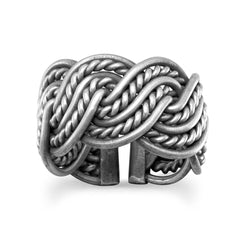 Oxidized Weave Design Ring