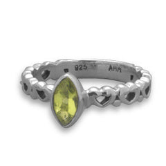 Oxidized Peridot Ring