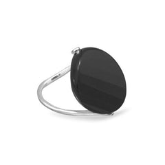 Oval Faceted Black Onyx Ring
