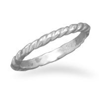 Twisted Silver Baby Ring