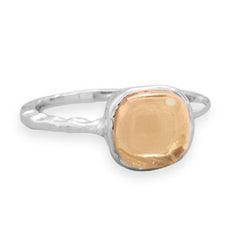Champagne Glass Textured Stackable Ring