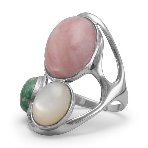 Multistone Geometric Design Ring