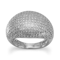 Rhodium Plated Micro Pave CZ Ring