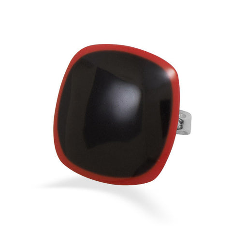 Black and Red Mineralite Ring