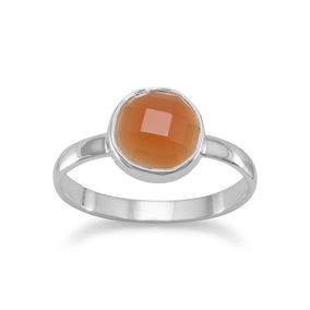Faceted Carnelian Stackable Ring