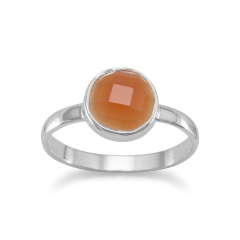 Faceted Carnelian Stackable Ring