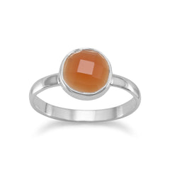 Faceted Carnelian Stackable Ring
