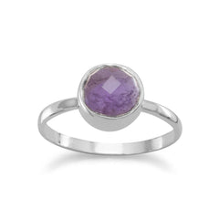 Faceted Amethyst Stackable Ring