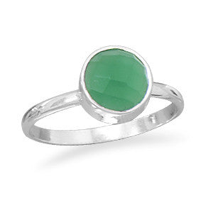 Faceted Green Onyx Stackable Ring