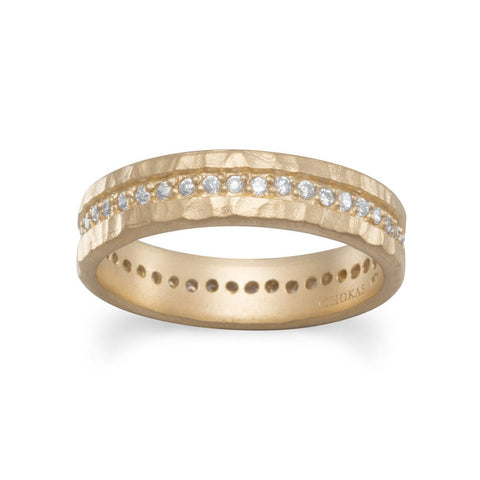 14 Karat Gold Plated CZ Eternity Ring