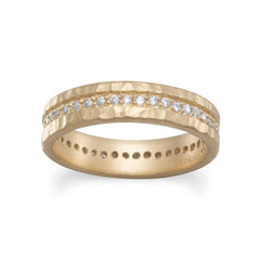 14 Karat Gold Plated CZ Eternity Ring
