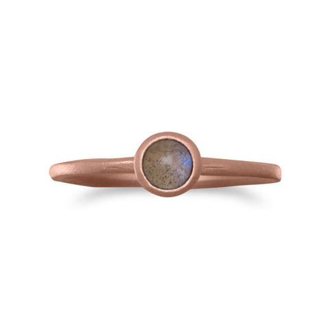 14 Karat Rose Gold Plated Moonstone Ring